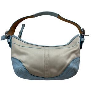 Coach Soho Shoulder Small Hobo Bag 1877 Chalk/Blue Leather Handle